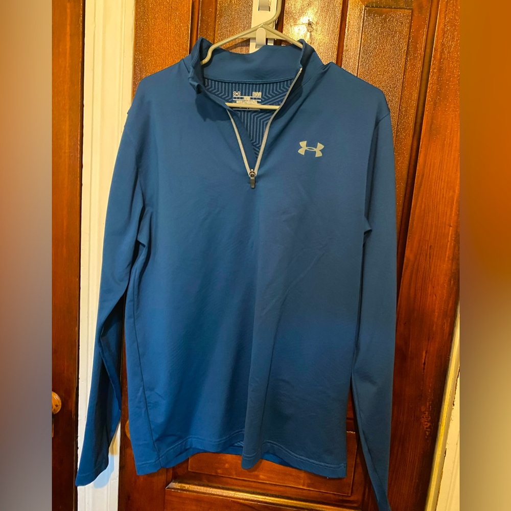 UA Men’s Blue 1/4 Zip Coldgear Fitted